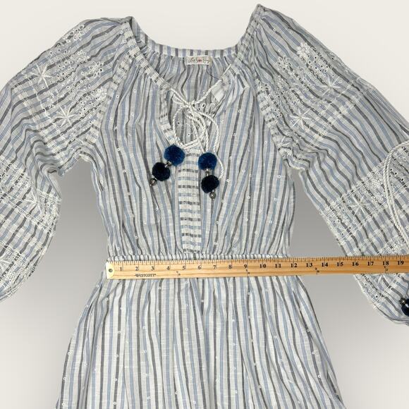 LoveShackFancy Isla Maxi Dress | XS | Blue Ivory Boho Coastal Grannycore Natural - Picture 4 of 9